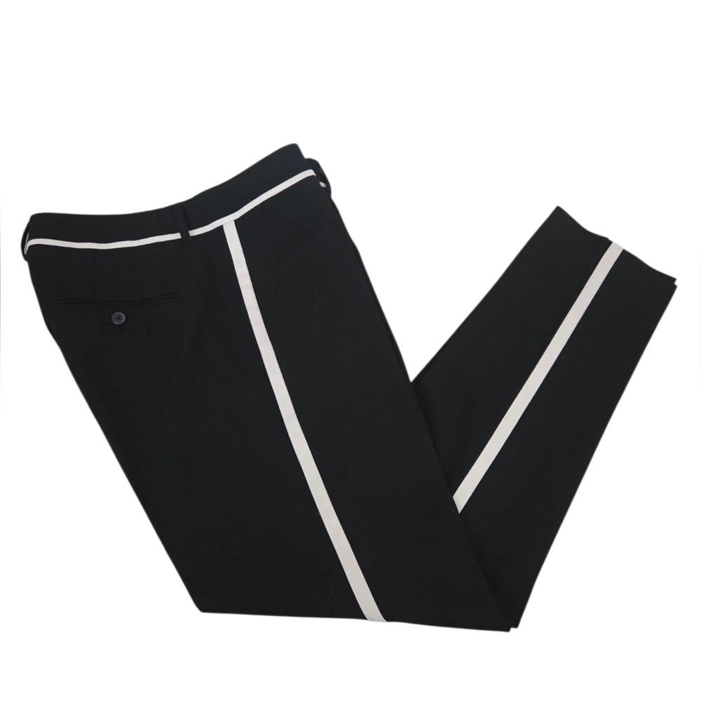 Vince Wool Black and White Dress Pants with Straight Leg